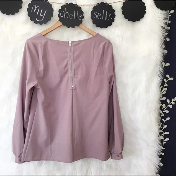 TOBI Mauve Scoop Neck Long Drapey Flowy‎ Sleeve Blouse-K25 - Picture 2 of 5